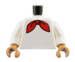 Torso Red Neckerchief Pattern / White Arms / Medium Nougat Hands