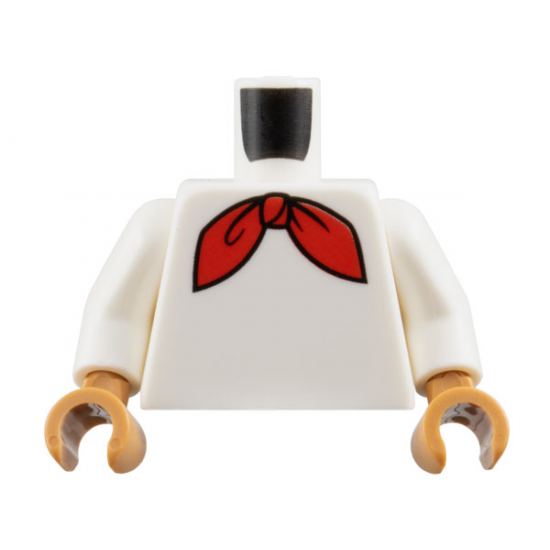 Torso Red Neckerchief Pattern / White Arms / Medium Nougat Hands