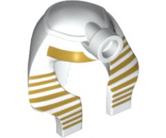 Minifigure, Headgear Headdress Mummy with Gold Stripes Pattern