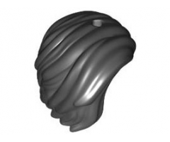 Minifigure, Hair Mid-Length, All Swept to Right Side, Hole On Top - Hard Plastic