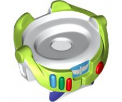 Minifigure Spacesuit with Lime Trim, Colored Buttons, and Simple Star Command Logo Pattern (Buzz Lightyear)