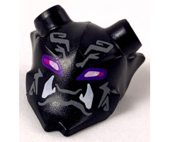 Minifigure, Visor Mask Ninjago Oni with Dark Purple and Magenta Eyes and White Fangs Pattern