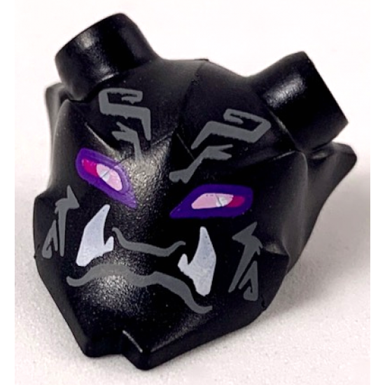 Minifigure, Visor Mask Ninjago Oni with Dark Purple and Magenta Eyes and White Fangs Pattern