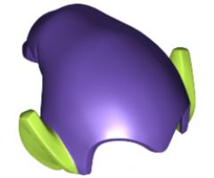 Minifigure, Headgear Hat, Elf Drooping with Pointed Ears with Dark Purple Top Pattern (Green Goblin)
