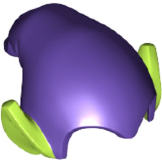 Minifigure, Headgear Hat, Elf Drooping with Pointed Ears with Dark Purple Top Pattern (Green Goblin)
