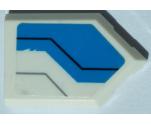 Tile, Modified 2 x 3 Pentagonal with Dark Azure Panel, Black and Light Bluish Gray Lines Pattern Model Left Side (Sticker) - Set 70673