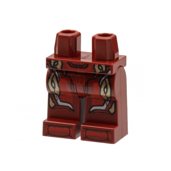 Hips and Legs with Armor, Red Plates, Silver and Gold Trim Pattern