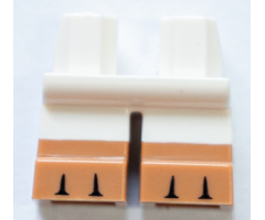 Legs Short with Molded Medium Nougat Feet and Half Leg and Printed Black Gaps Between 6 Toes Pattern