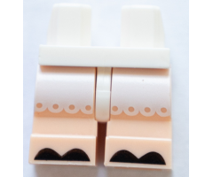 Hips and Light Nougat Medium Legs with Black Hooves and White Frills Pattern