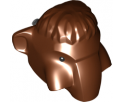Mammoth Head with Black Rotation Joint Pin with Black Eyes with White Pupils Pattern