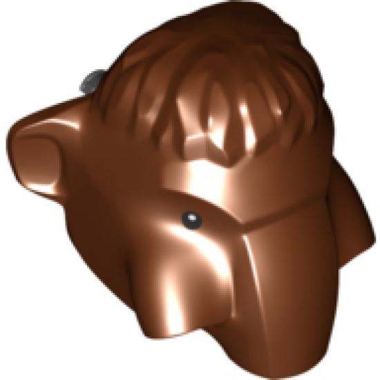 Mammoth Head with Black Rotation Joint Pin with Black Eyes with White Pupils Pattern