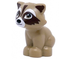 Raccoon, Friends with Dark Brown Markings, White Muzzle, and Black Nose Pattern