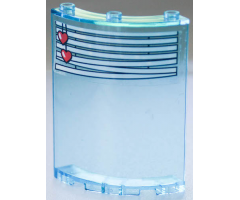 Cylinder Quarter 4 x 4 x 6 with White Venetian Blinds, Crooked with Coral Hearts Drawstring Pattern (Sticker) - Set 41394