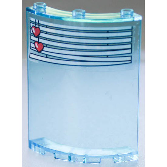 Cylinder Quarter 4 x 4 x 6 with White Venetian Blinds, Crooked with Coral Hearts Drawstring Pattern (Sticker) - Set 41394
