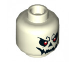 Minifigure, Head Skull with Red Eyes and Open Mouth Grin Pattern - Hollow Stud