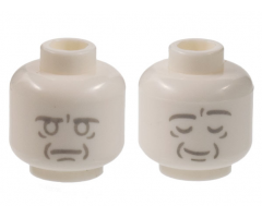 Minifigure, Head Dual Sided Alien, Light Bluish Gray Face Outlines and Contours, Neutral / Asleep Pattern - Hollow Stud (Beethoven Bust)