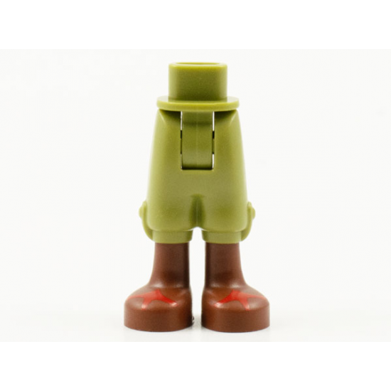 Mini Doll Hips and Trousers Cropped with Reddish Brown Boots, Red Trim Pattern - Thick Hinge