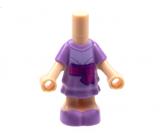 Micro Doll, Body with Medium Lavender Dress and Shoes, Magenta Sash Pattern (Luisa)