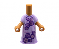 Micro Doll, Body with Lavender Dress with Metallic Purple Flowers Pattern (Isabela)