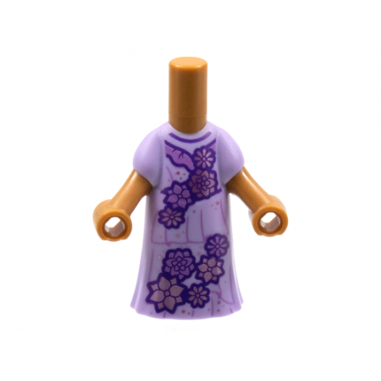 Micro Doll, Body with Lavender Dress with Metallic Purple Flowers Pattern (Isabela)