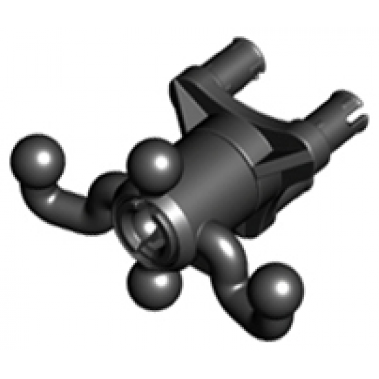 Technic, Steering Arm with 4 Tow Balls with Black Wheel Hub 3 Pin Triangular (32495 / 32496)