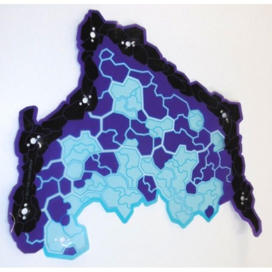 Plastic Part for Set 70356 - Wing Left with Black Rock Limb and Dark Purple and Trans-Light Blue Electrified Membranes Pattern