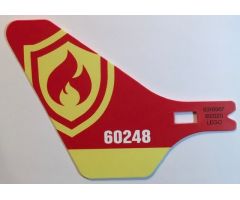 Plastic Tail for Flying Helicopter with '60248' and Fire Logo Pattern