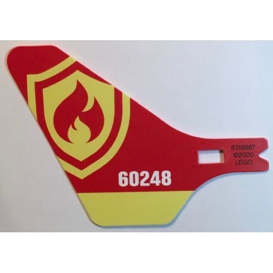 Plastic Tail for Flying Helicopter with '60248' and Fire Logo Pattern