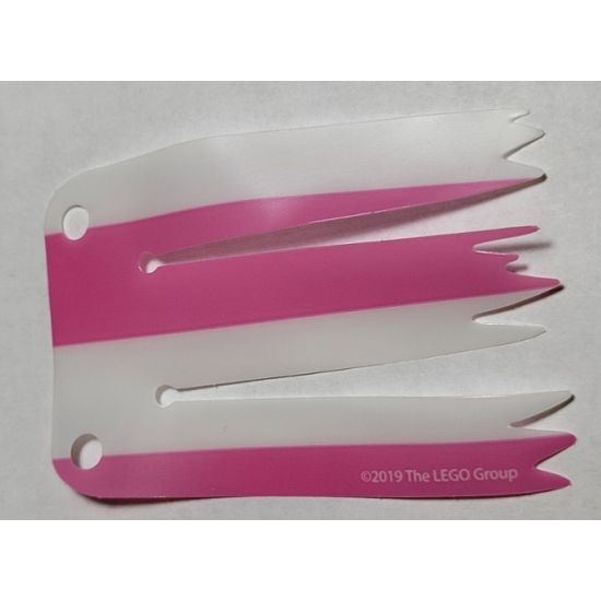 Plastic Part for Set 41375 - Sail, Ragged with 2 Dark Pink and 2 White Stripes Pattern