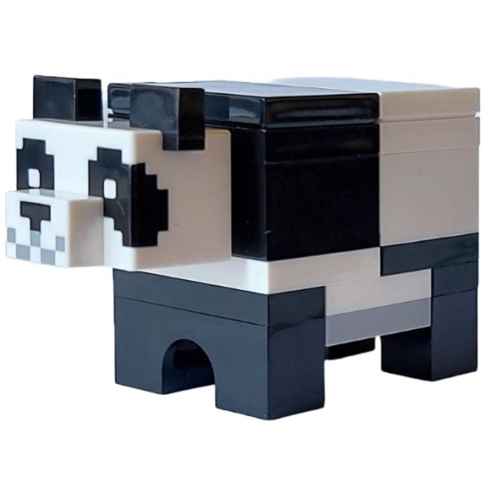 Minecraft Panda (White Plate with Bar Handle) - Brick Built