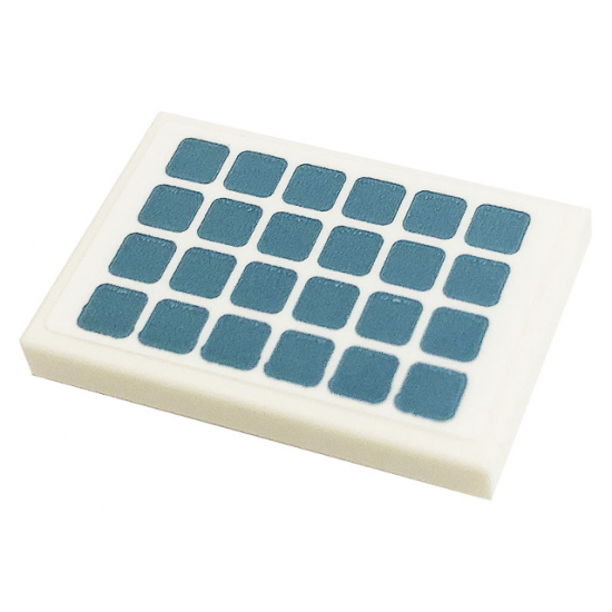 Tile 2 x 3 with Solar Panel with Metallic Light Blue Squares Pattern (Sticker) - Set 41443