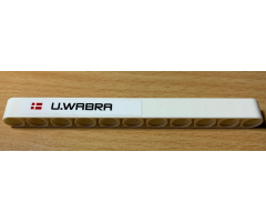 Technic, Liftarm 1 x 11 Thick with 'U.WABRA' and Denmark Flag Pattern (Sticker) - Set 42077