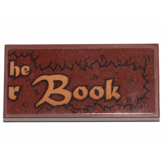 Tile 2 x 4 with 'he', 'r Book' and Fur Pattern (Sticker) - Set 30628