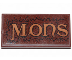 Tile 2 x 4 with 'MONS' and Fur Pattern (Sticker) - Set 30628