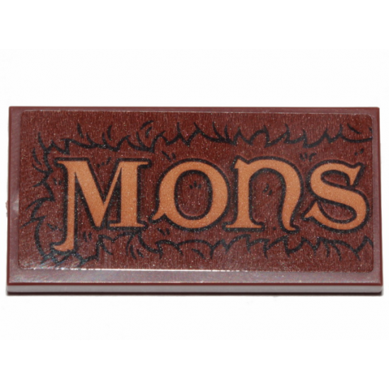 Tile 2 x 4 with 'MONS' and Fur Pattern (Sticker) - Set 30628