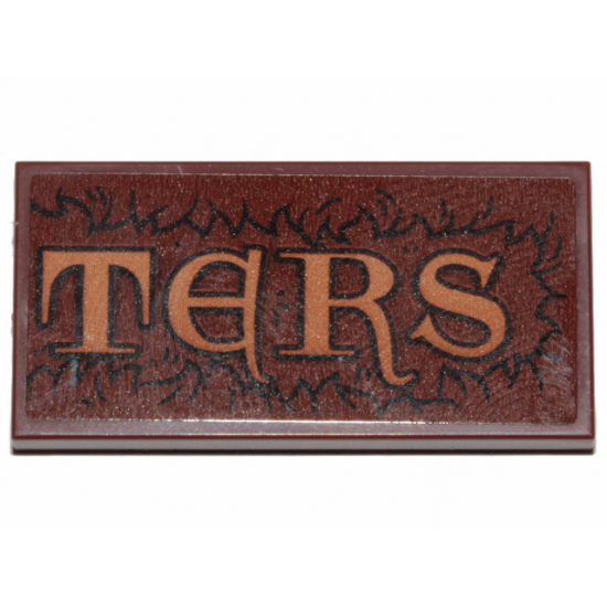 Tile 2 x 4 with 'TERS' and Fur Pattern (Sticker) - Set 30628