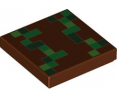 Tile 2 x 2 with Bright Green, Green and Dark Green Minecraft Pixelated Pattern