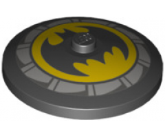 Dish 4 x 4 Inverted (Radar) with Solid Stud with Batman Logo and Light Bluish Gray Fan Blades Pattern