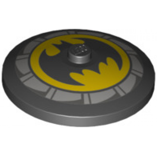 Dish 4 x 4 Inverted (Radar) with Solid Stud with Batman Logo and Light Bluish Gray Fan Blades Pattern