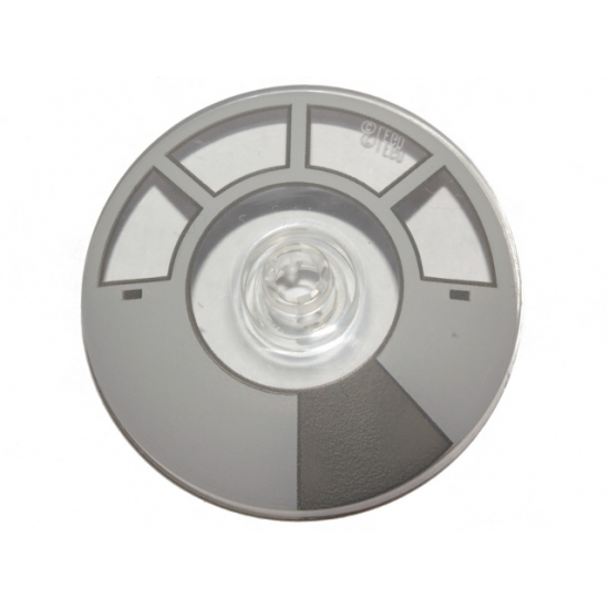 Dish 4 x 4 Inverted (Radar) with Open Stud with Light Bluish Gray and Dark Bluish Gray Radial Millennium Falcon Cockpit Pattern