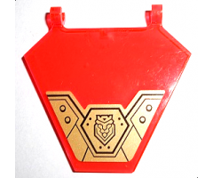 Flag 5 x 6 Hexagonal with Gold Metal Plates with Black Lines and Rivets Pattern (Sticker) - Set 72006