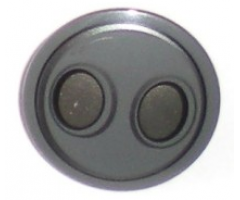 Minifigure, Shield Circular Convex Face with Silver Ovals Pattern