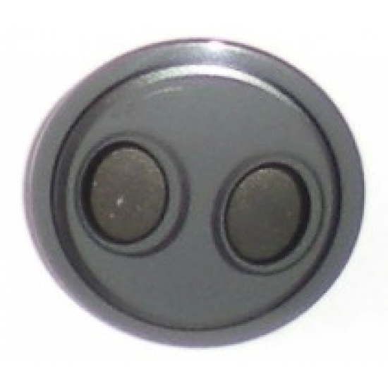 Minifigure, Shield Circular Convex Face with Silver Ovals Pattern