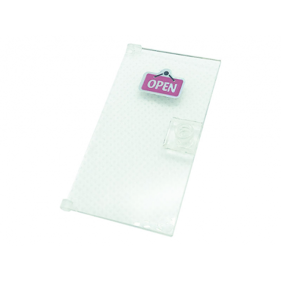 Door 1 x 4 x 6 with Stud Handle with Dark Pink 'OPEN' Sign Pattern (Sticker) - Set 41366