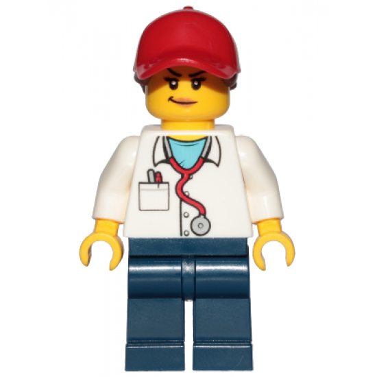 Personal Trainer - Female, Red Ball Cap with Reddish Brown Ponytail