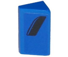 Slope 30 1 x 2 x 2/3 with Curved Black Air Vent Stripe on Blue Background Pattern Model Right Side (Sticker) - Set 75875