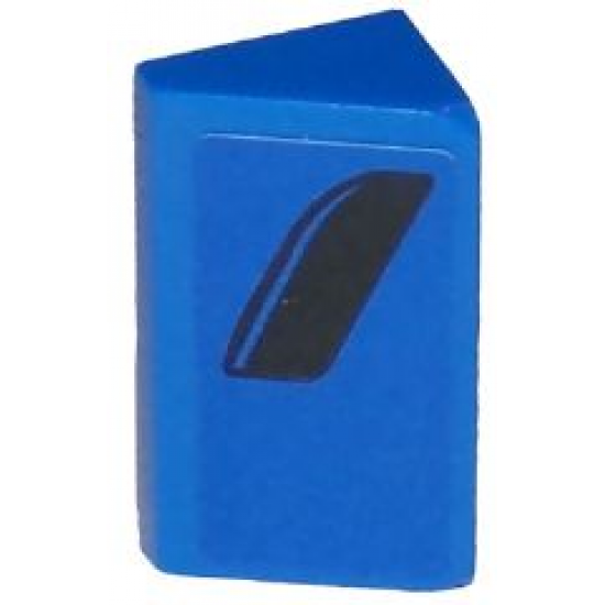 Slope 30 1 x 2 x 2/3 with Curved Black Air Vent Stripe on Blue Background Pattern Model Right Side (Sticker) - Set 75875