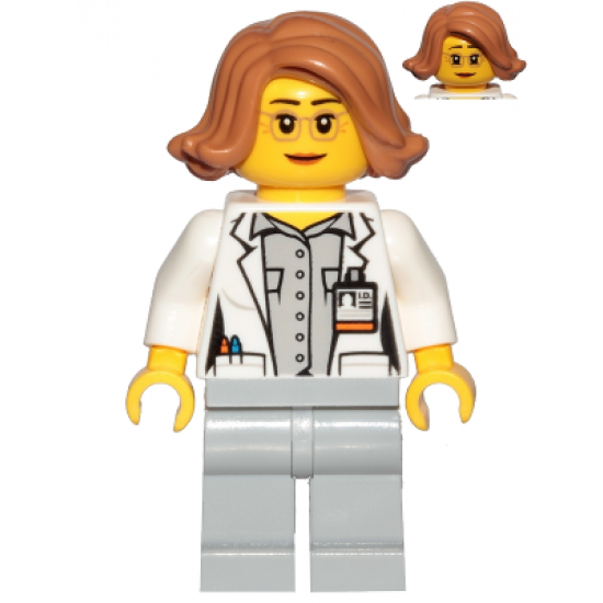 Scientist, Botanist - Female, Glasses and Medium Nougat Hair Short Swept Sideways