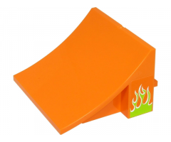 Sports Stuntz Ramp with Lime Flames with White Outline Pattern on Both Sides (Stickers) - Set 60299