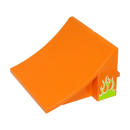 Sports Stuntz Ramp with Lime Flames with White Outline Pattern on Both Sides (Stickers) - Set 60299